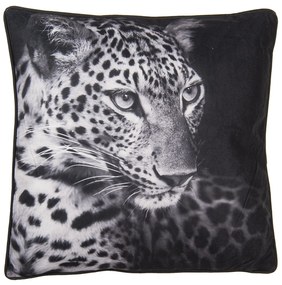 Čierny vankúš s hlavou leoparda - 45 * 45 cm