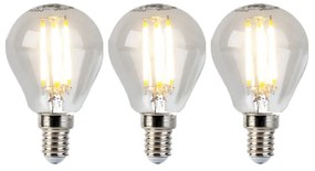 Sada 3 stmievateľných LED žiaroviek E14 guľaté P45 5W 470lm 2700K