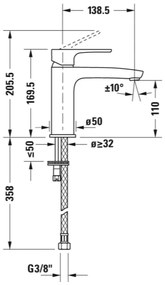 Duravit B.1 - Umývadlová batéria stojánková, bez odtokovej súpravy, chróm B11020002010