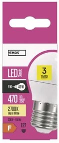 EMOS LED žiarovka, E27, Mini, 6W, 470lm, 2700K, teplá biela