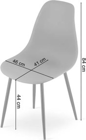 Jedálenský stôl ADRIA biely / hnedý so štyrmi stoličkami WAT biele / hnedé
