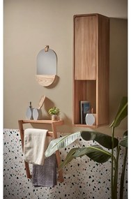 Nástenný vešiak na uteráky z teakového dreva Kave Home Sunday