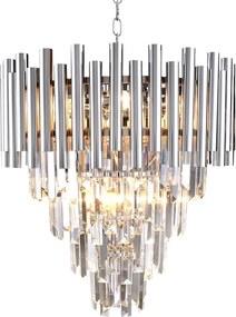 Luster Madison, 1x krištáľové/chrómové kovové tienidlo, (fi 45cm), ch