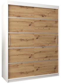 Šatníková skriňa 150 cm Verika 1 150 (biela + dub artisan). Akcia -28%. Vlastná spoľahlivá doprava až k Vám domov. 1063701