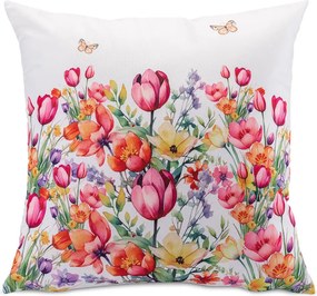 Sada 2 ks obliečok na vankúšiky FAREBNÉ KVETY 40 x 40 cm