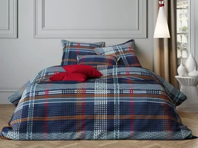 Mistral Home obliečky bavlnený satén Le King Blue - 140x200 / 70x90 cm