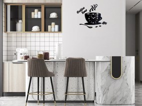 Nástěnné hodiny Coffee černé