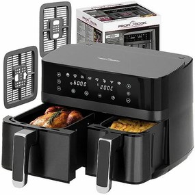 ProfiCook FR 1295 H dvojitá teplovzdušná fritéza, 9 l
