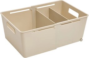 5Five® Úložný kôš EXTENS - L, béžový, nastaviteľný, s kolieskami, 38,5 × 25 × 15 cm