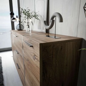 KOMODA SANTINO DUB FLAGSTAFF + ČIERNY 158 cm