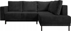 Rohová sedacia súprava Rodriguez (p) (čierna čierna)