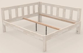 Rohová posteľ so zástenou vpravo Tema P 180x200 cm, bielený buk