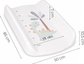 ECOTOYS pevný profilovaný prebaľovací nadstavec 85×50 cm s motívom dinosaurov