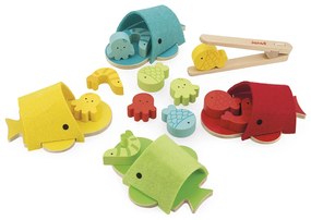 Montessori hračka na triedenie podľa farieb Veľryby Janod od 2 rokov