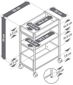 Regál »KLAAR« na kolieskach