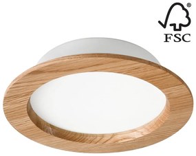 Lamkur LED Podhľadové svietidlo WOODY SPOT LED/16,5W/230V 4000K dub ø 18,5 cm LA51819