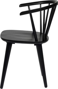 Čierna jedálenská stolička z dreva kaučukovníka Rowico Carmen