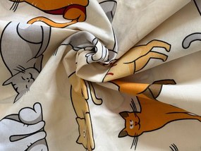 Bavlnené obliečky COLORED CATS BLEND krémové Rozmer obliečky: 70 x 90 cm | 140 x 200 cm