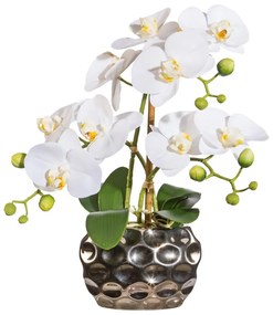 Gasper Orchidea x3, približne 30 cm biela, v oválnej váze