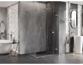 Mexen Lunar-F L, sklápací sprchový kút pravý 95 x 80 cm, 8mm číre sklo, chrómový profil, 836L-095-080-01-00-P