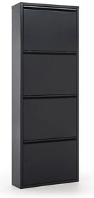 Antracitová kovová výklopná skrinka na topánky 50x136x15 cm Ode – Kave Home