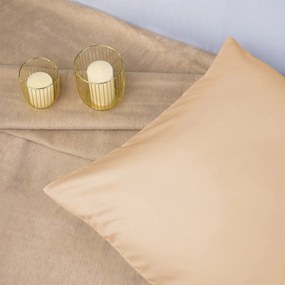 SATÉNOVÉ OBLIEČKY SATINLOVE CLASSIC 180X200 CM, 2KS 70X80 CM SVETLOBÉŽOVÉ