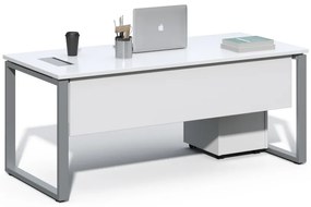 Kancelársky stôl s kontajnerom Houseland Prime Home 02 180 cm biely