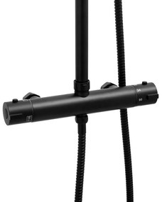 Sprchová termostatická súprava FLOW - čierna - hlavica 20x20 cm