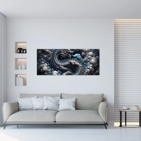 Obraz – Drak v dyme (120x50 cm)