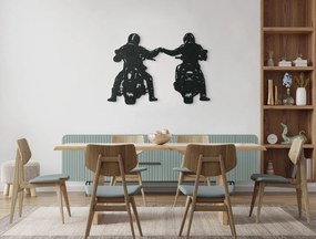 drevko Drevená nálepka Motorkári Rozmer obrazu: 32,5 x 46 cm, Farba dekorácie: Čierna