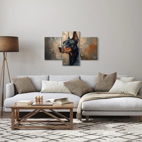 Obraz - Portrét Dobermana (90x60 cm)