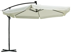 Záhradný slnečník 3,5 m so solárnym LED osvetlením – krémový, UV50+
