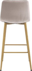 Barová stolička ARCETO zamatová, tmavobéžová / hnedá