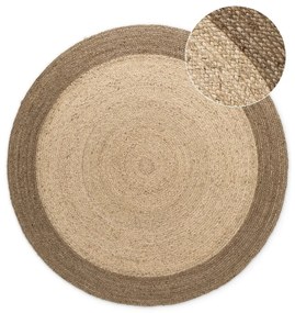 Obojstranný/ručne tkaný jutový okrúhly koberec sivobéžový ø 200 cm Jutta Greige – Hanse Home