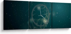 Obraz - Magický jeleň v noci (s hodinami) (90x30 cm)