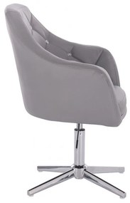LuxuryForm DESIGN Kreslo ROMA na striebornom kríži - šedé