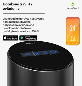 Blumfeldt SmartFlow Tower infračervený sálavý ohrievač, 700 W, 360° distribúcia tepla, WLAN-ovládanie