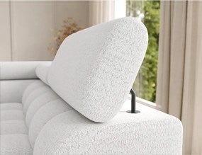 Krémovobiela rozkladacia rohová pohovka z textílie buklé (pravý roh/do tvaru "U") Feraria – ELTAP