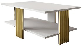 KONFERENČNÝ STOLÍK CHARLES BIELY MATNÝ + ZLATÝ