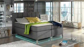 Luxusní box spring postel Basel + LED 180x200 Basel : Potah Režná látka Savana 05