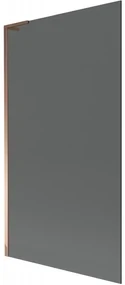 Mexen Next L, 1-krídlová vaňová zástena 100 x 150 cm, 6mm šedé sklo, ružové zlato profil, 895-100-000-03-40-60