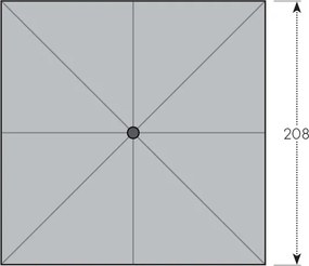 Derby Basic so zdvíhacím mechanizmom 210 x 210 cm – naklápací slnečník - 2. kvalita (S251)