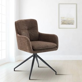 Jedálenská stolička Pickett - látka - hnedá