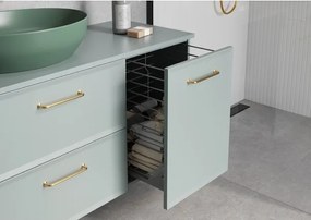 Cersanit S1022-010-Závesná kúpeľňová skrinka s košom na bielizeň MILLE 40x45 cm mintová