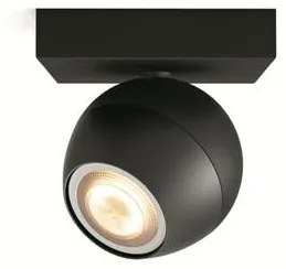 PHILIPS HUE Nástenné LED inteligentné bodové svietidlo HUE BUCKRAM, 1xGU10, 5W, teplá biela-studená biela, čiern