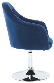 LuxuryForm DESIGN Kreslo ROMA VELUR na striebornom tanieri - modré