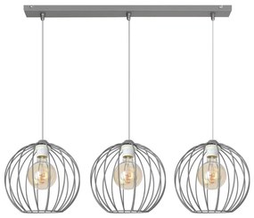 Luster na lanku MERCURE 3xE27/15W/230V šedá