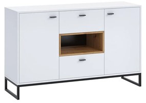 Kombinovaná komoda Olier K2D2SZ OL02, Farby: dub artisan / dub artisan + čierny
