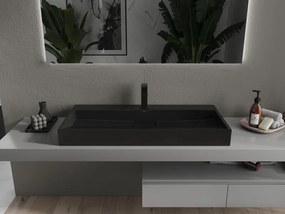 Mexen Ava, umývadlo na dosku z konglomerátu 1/O 100 x 46 cm, čierna matná, 23011071