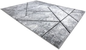 Moderný koberec COZY 8872 Wall,   geometrický , trojuholníky - Štrukturálny,  dve vrstvy  rúna sivá / modrá